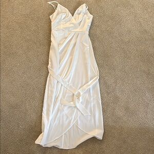 Elegant White Satin Dress